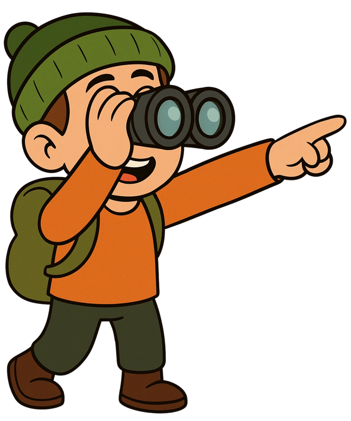 Character with binoculars